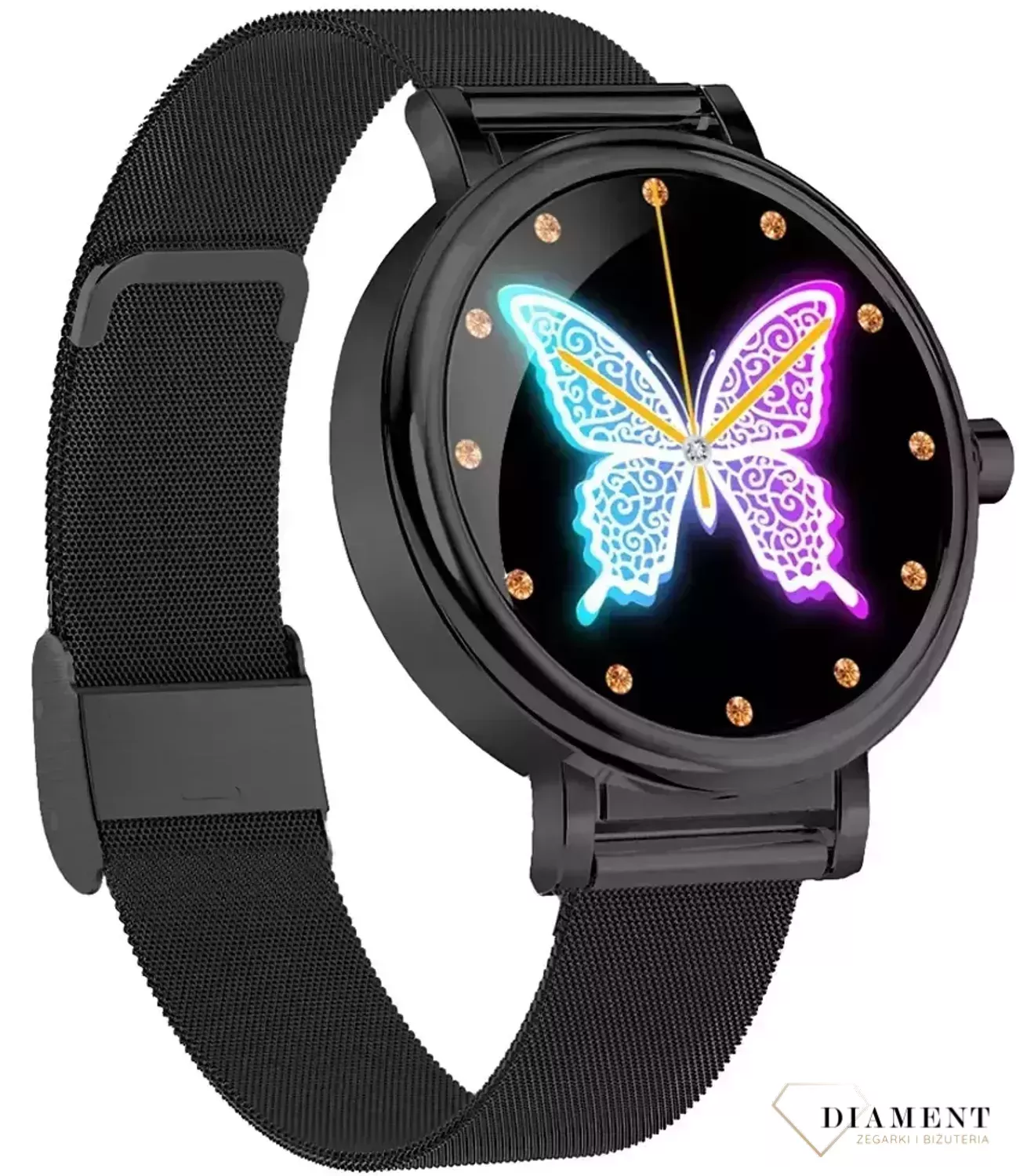 Smartwatch damski Rubicon RNBE64 czarny ⌚Piękny kobiecy smartwatch od Rubicon'a ✓ Bluetooth ✓ licznik kroków ✓ zdrowy styl życia✓ Tętno✓ Autoryzowany sklep.webp